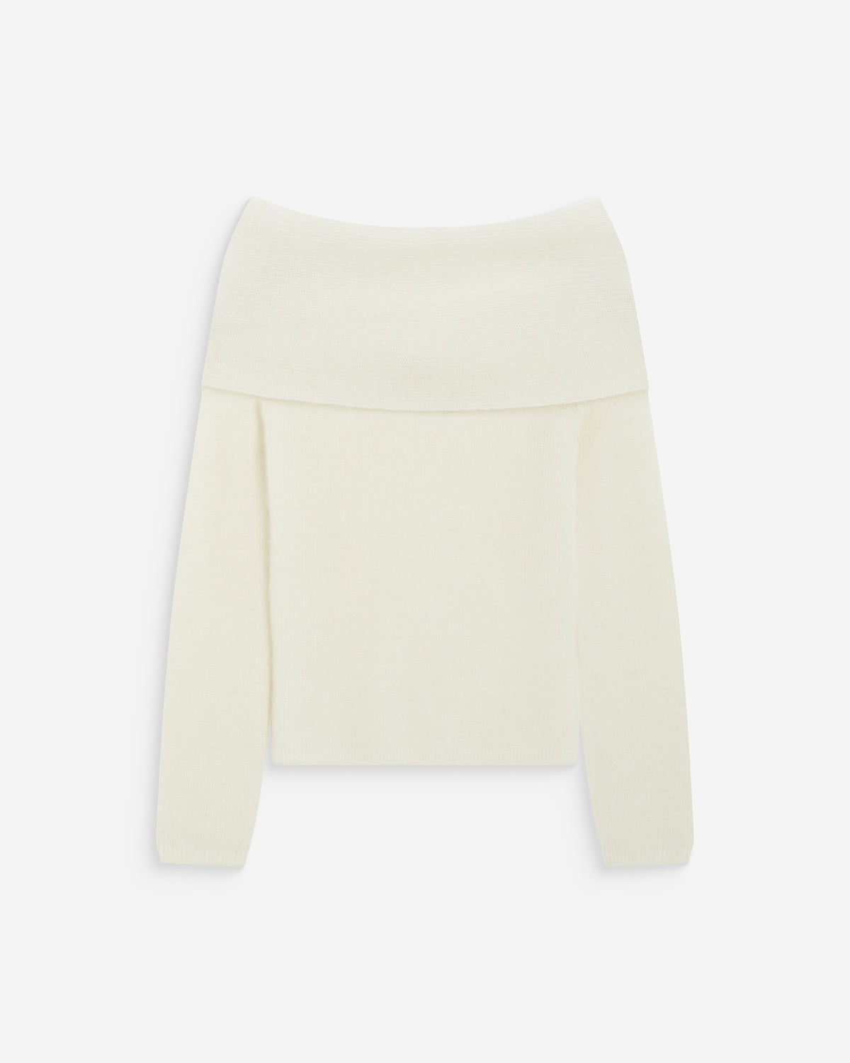Pull à épaules dénudées manches longues ecru Bisou