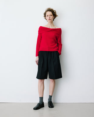 Jersey de hombros descubiertos de manga larga rouge Bisou