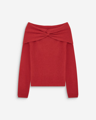 Jersey de hombros descubiertos de manga larga rouge Bisou
