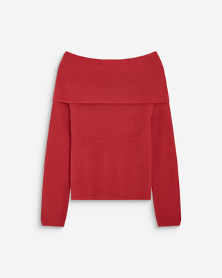 Jersey de hombros descubiertos de manga larga rouge Bisou