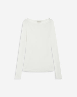 Camiseta de manga larga con cuello barco ivoire Bennett