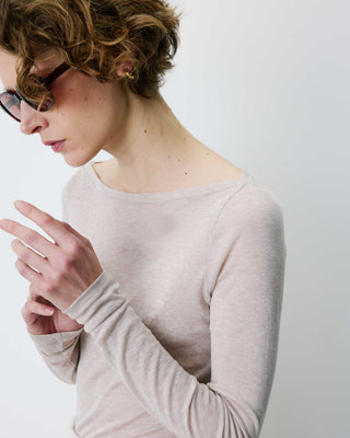 Boat-neck long-sleeve T-shirt sable Bennett