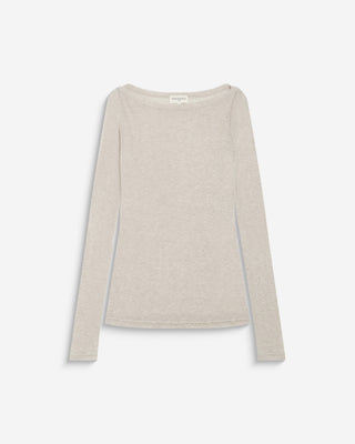 Boat-neck long-sleeve T-shirt sable Bennett