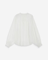 Blouse fluide transparente en mousseline lurex ecru Belinda