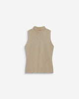 Top col montant en maille lurex sans manches gold Bailey