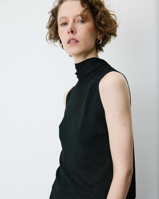 Top sin mangas con cuello alto noir Bailey