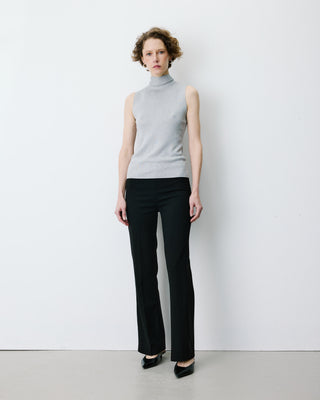 Top col montant en maille lurex sans manches silver Bailey