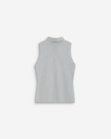 Top col montant en maille lurex sans manches silver Bailey