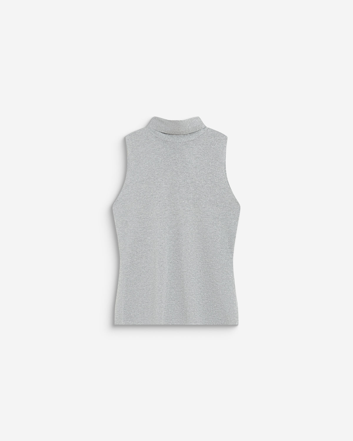 Top col montant en maille lurex sans manches silver Bailey