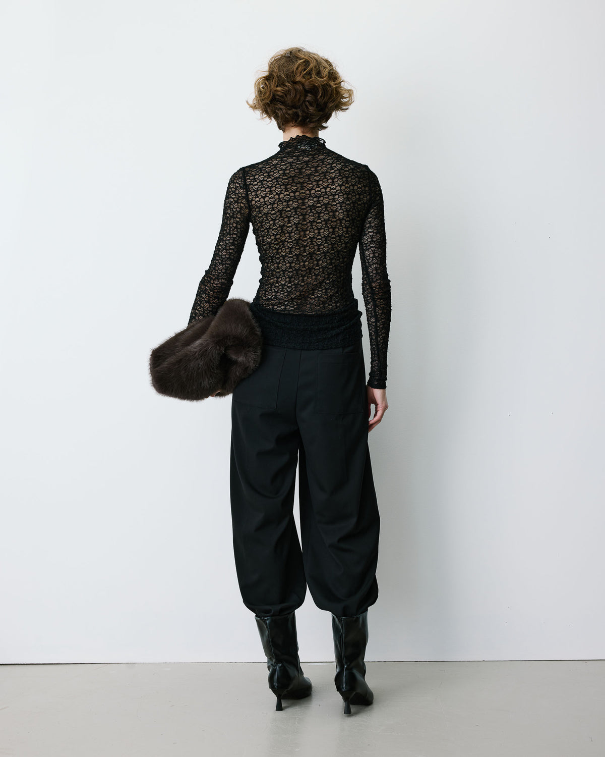 Long-sleeve lace top noir Blake