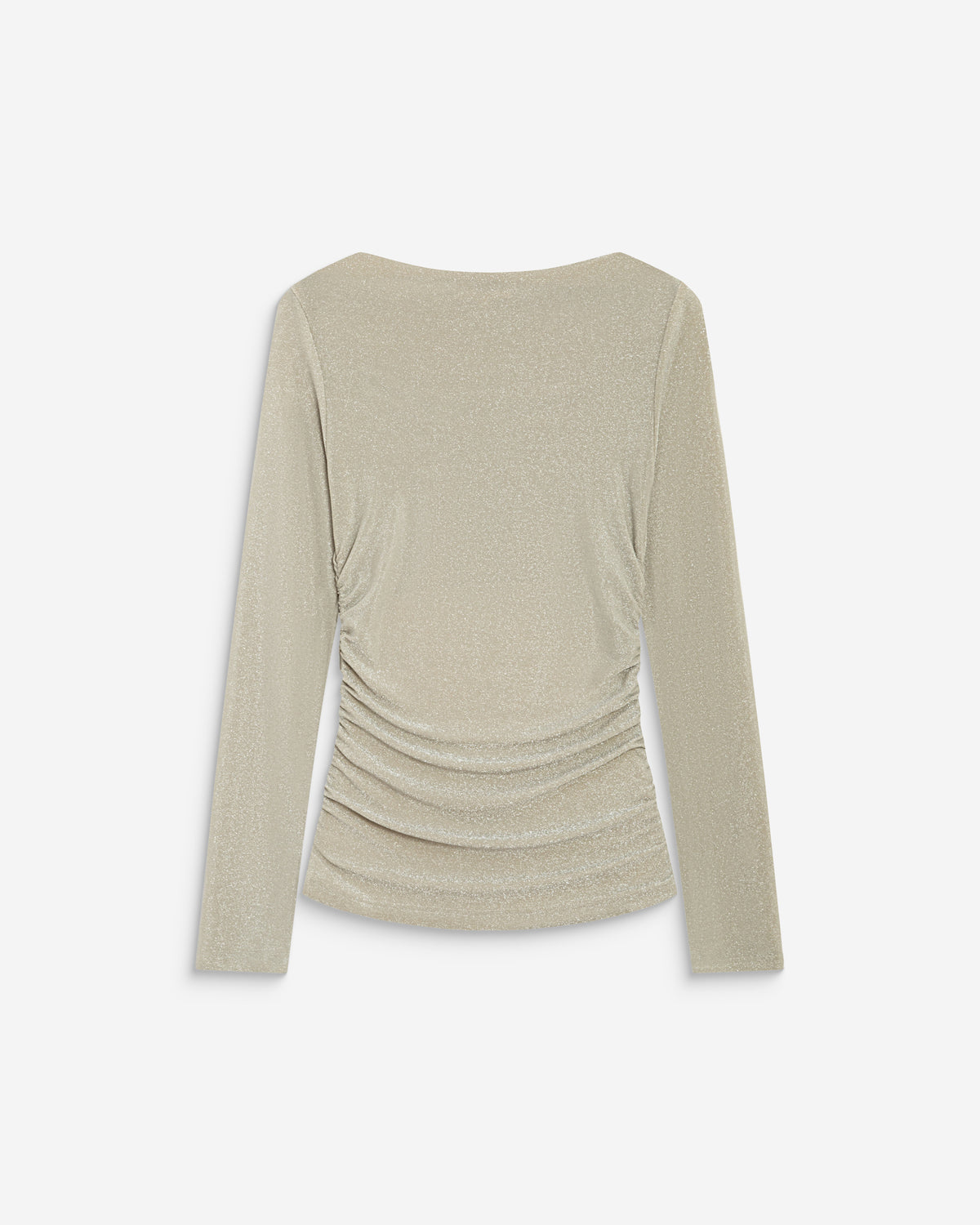 Top drapé ajusté en lurex manches longues gold Beaumont