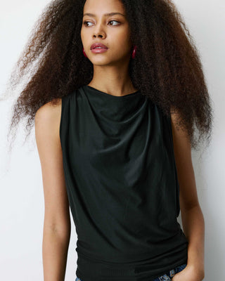 Sleeveless top with back buckle detail noir Bunny