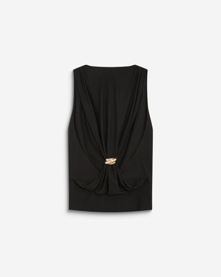 Sleeveless top with back buckle detail noir Bunny