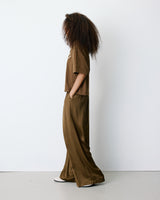 T-shirt oversize en coton à message brodé olive Borys