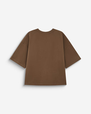 T-shirt oversize en coton à message brodé olive Borys