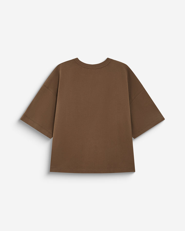 T-shirt oversize en coton à message brodé olive Borys