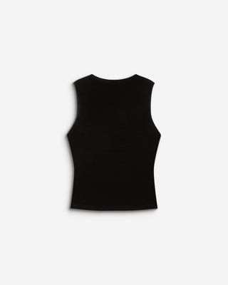 Top velours col V croisé sans manches noir Blitz