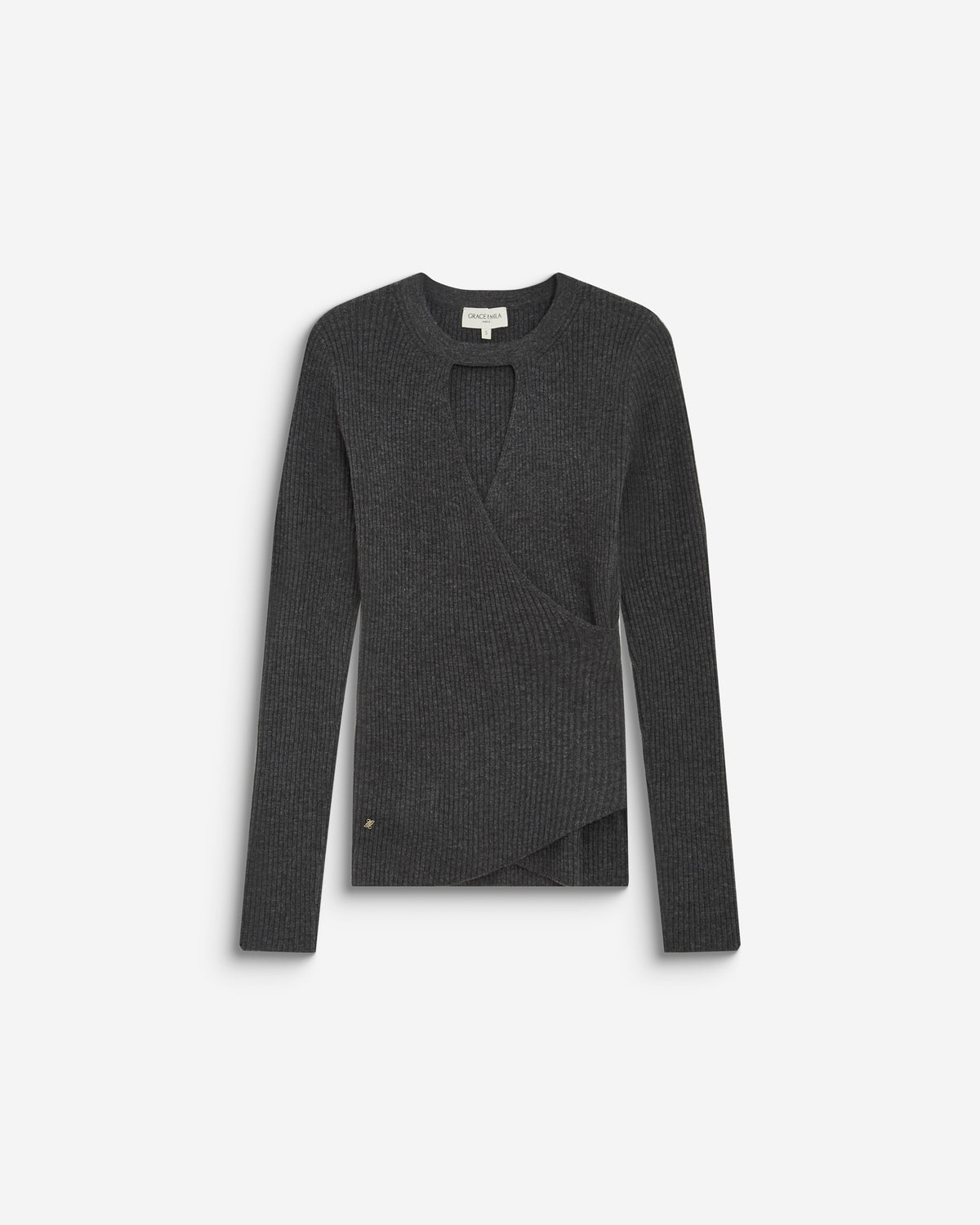 Pull cache-cœur col V près du corps anthracite Bindi