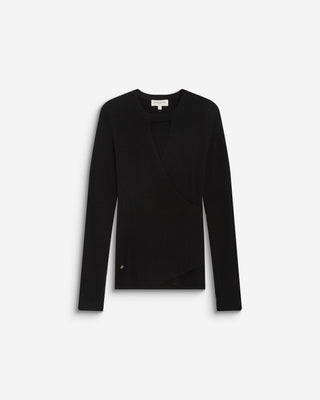 Pull cache-cœur col V près du corps noir Bindi
