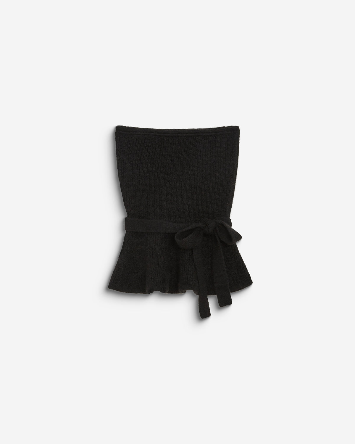Top péplum sin tirantes de punto noir Berry