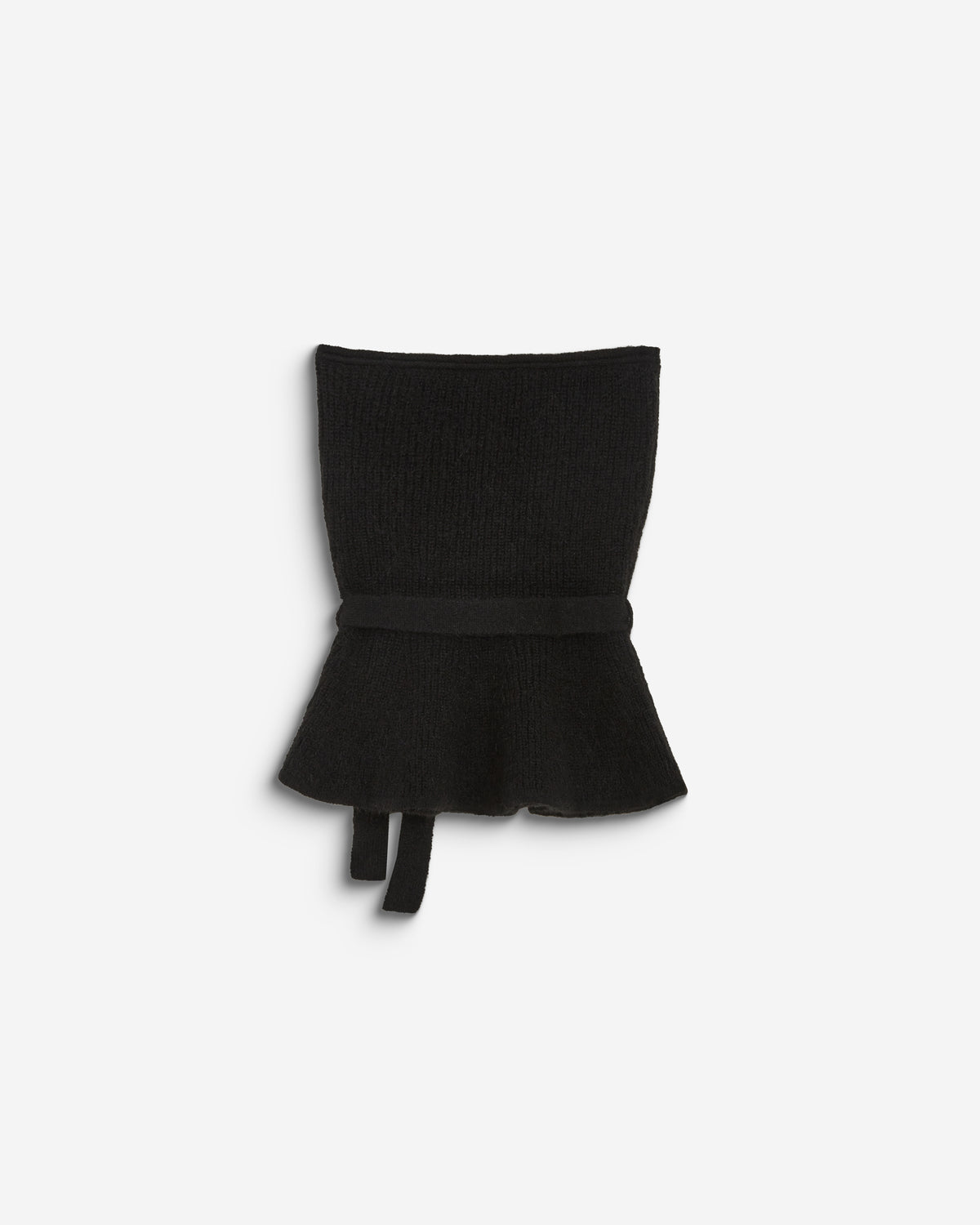 Top péplum sin tirantes de punto noir Berry