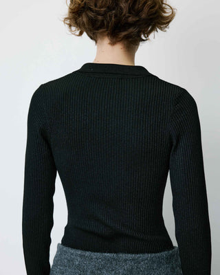 Body de punto con cuello polo noir Bentley