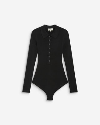 Body de punto con cuello polo noir Bentley