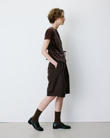 Gilet tailleur velours sans manches à nouer chocolat Benny