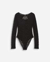 Body seconde peau en dentelle manches longues noir Bolero