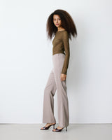 Body seconde peau en dentelle manches longues olive Bolero