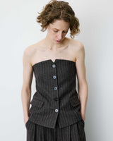 Gestreiftes Bustier-Top aus Wollmischung schokobraun Burton