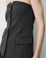 Gestreiftes Bustier-Top aus Wollmischung schokobraun Burton