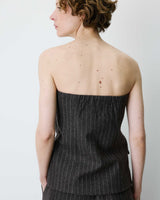 Gestreiftes Bustier-Top aus Wollmischung schokobraun Burton