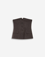 Gestreiftes Bustier-Top aus Wollmischung schokobraun Burton