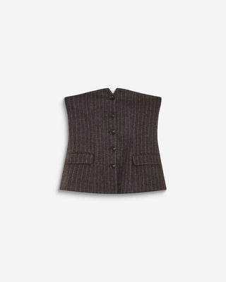 Gestreiftes Bustier-Top aus Wollmischung schokobraun Burton