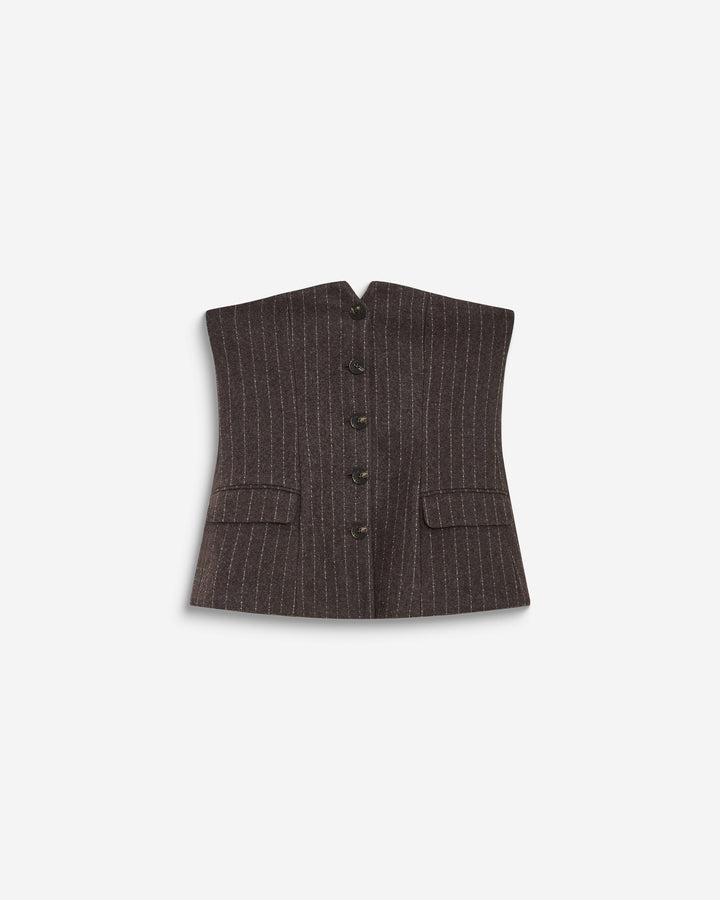 Gestreiftes Bustier-Top aus Wollmischung schokobraun Burton