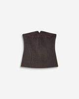 Gestreiftes Bustier-Top aus Wollmischung schokobraun Burton