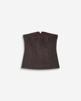Gestreiftes Bustier-Top aus Wollmischung schokobraun Burton