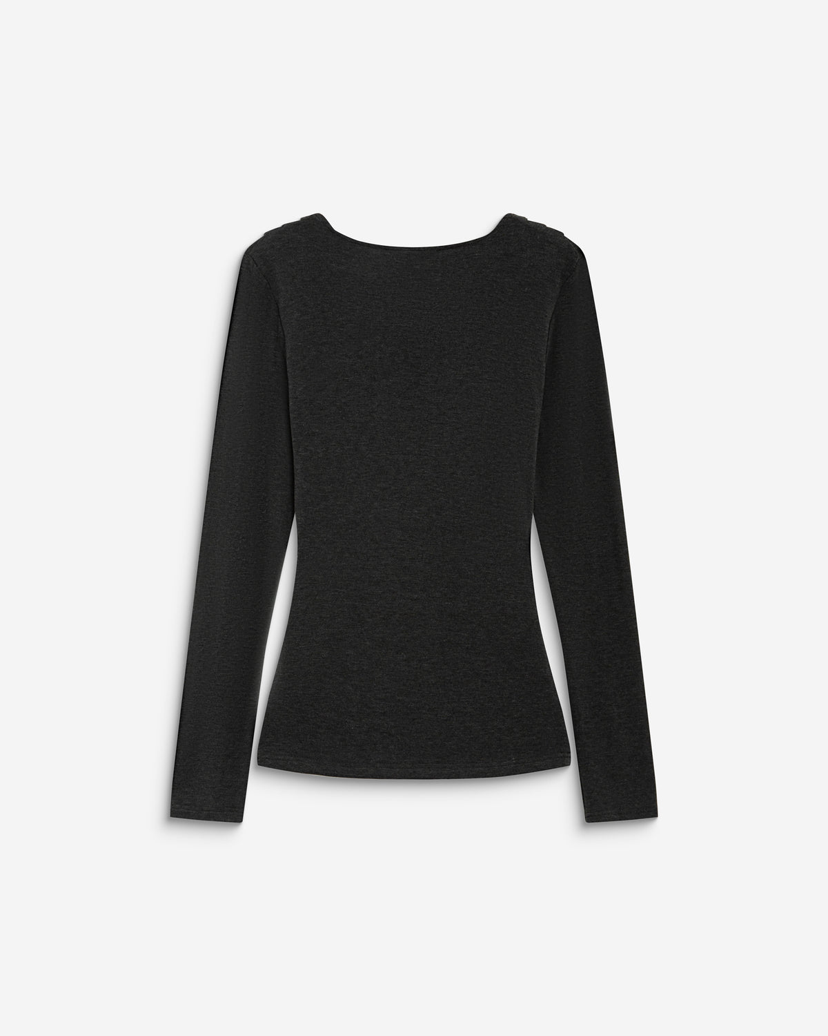 Top drapé manches longues col bénitier anthracite Biscotte