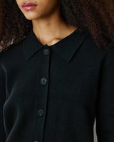 Knit cardigan with faux-fur cuffs noir Bambino