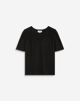 Top metalizado con escote en V noir Basilic
