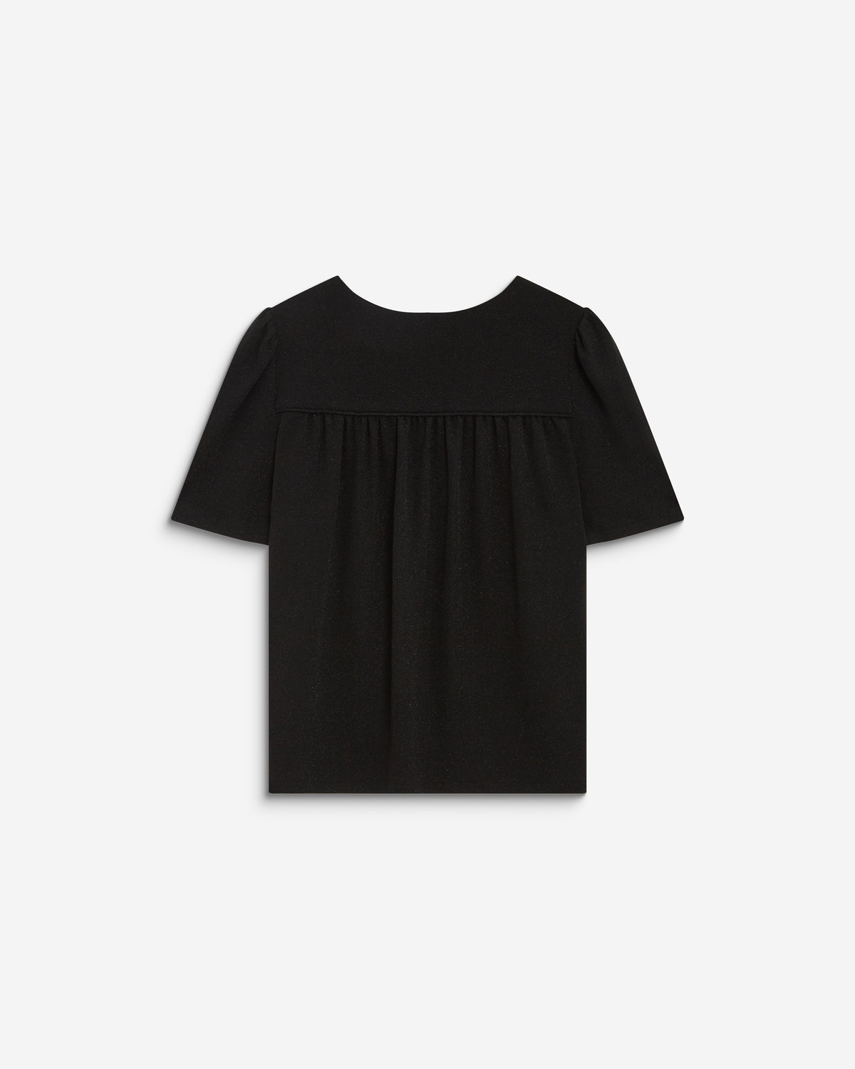 Top metalizado con escote en V noir Basilic