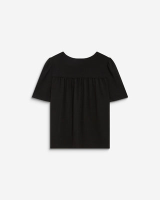Top metalizado con escote en V noir Basilic