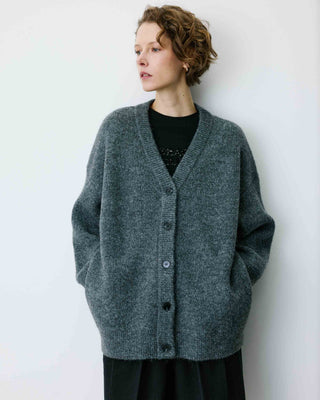Cárdigan oversize con cuello de pico anthracite Bloom