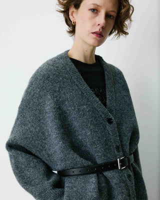 Cárdigan oversize con cuello de pico anthracite Bloom