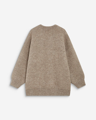 Cárdigan oversize con cuello de pico mocha Bloom