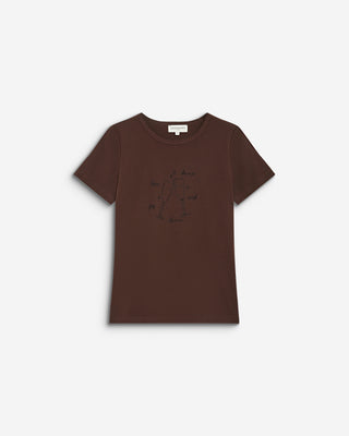 Camiseta de algodón con mensaje chocolat Bubble