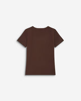 T-shirt ajusté en coton à message velours chocolat Bubble