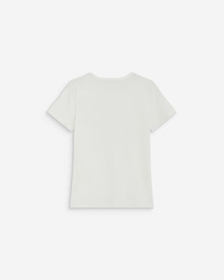 Camiseta de algodón con mensaje ivoire Bubble