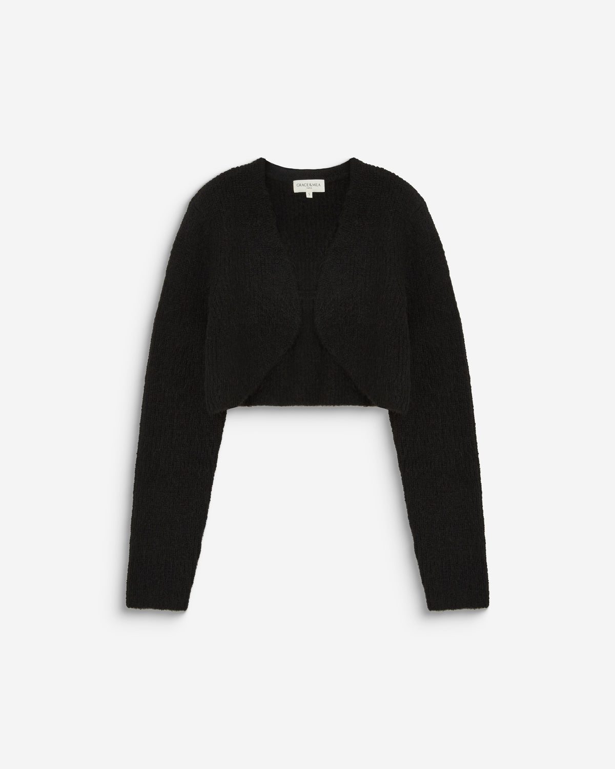 Bolero de manga larga de punto noir Byron